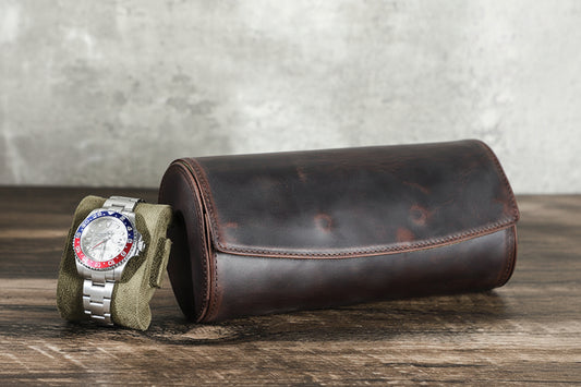 Rothmere Genuine Leather Watch Travel Case · 3 Slots