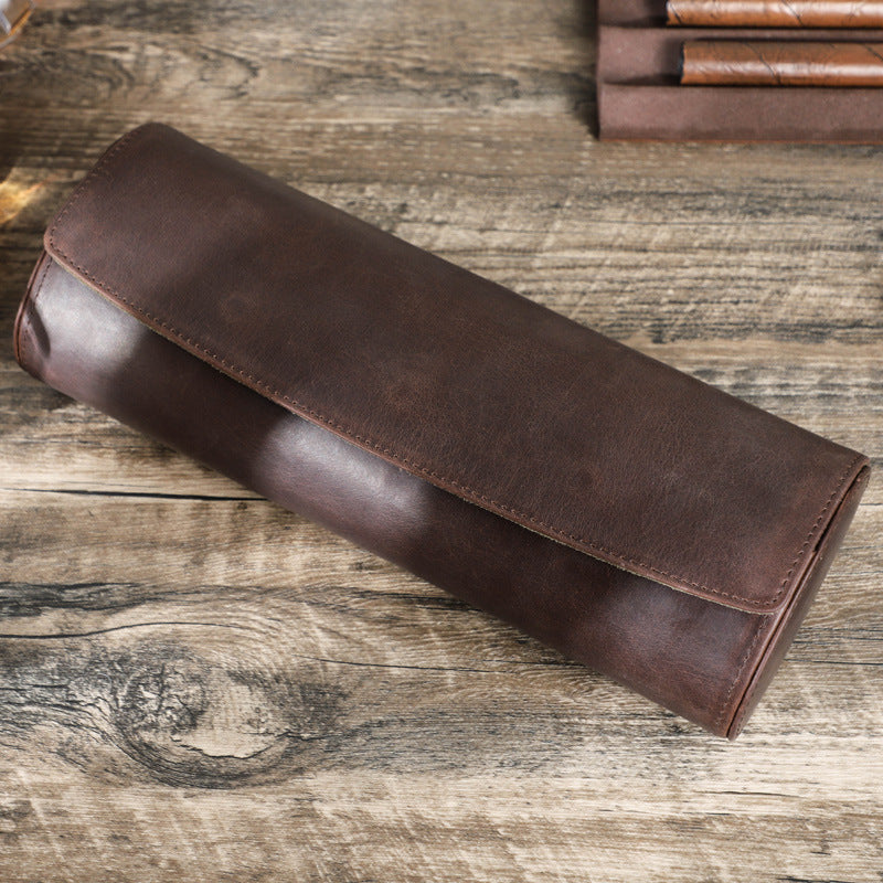 Rothmere Genuine Leather Watch Travel Case · 4 Slots · Egg-Shaped