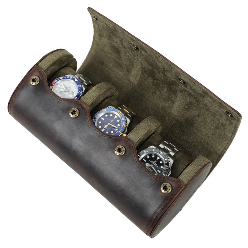 Rothmere Genuine Leather Watch Travel Case · 3 Slots