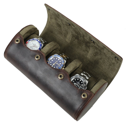 Rothmere Genuine Leather Watch Travel Case · 3 Slots