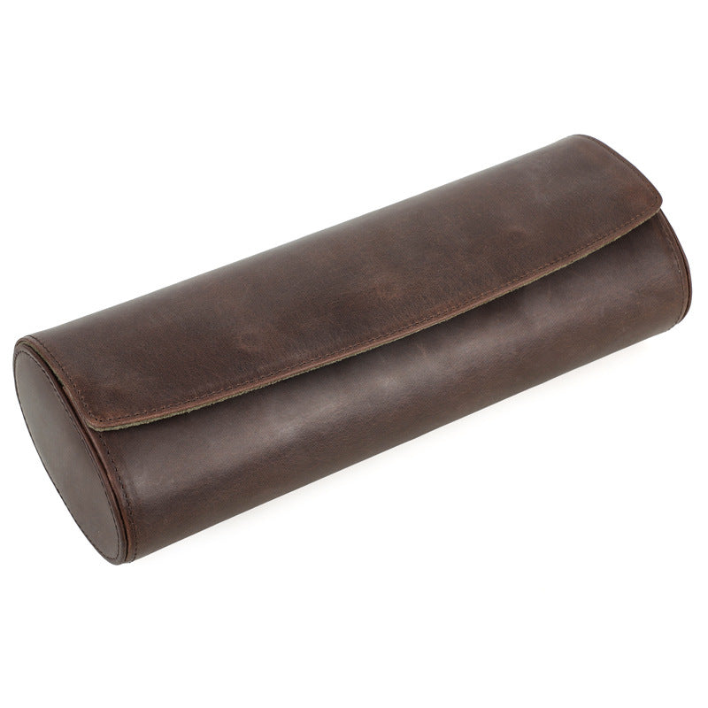 Rothmere Genuine Leather Watch Travel Case · 4 Slots · Egg-Shaped